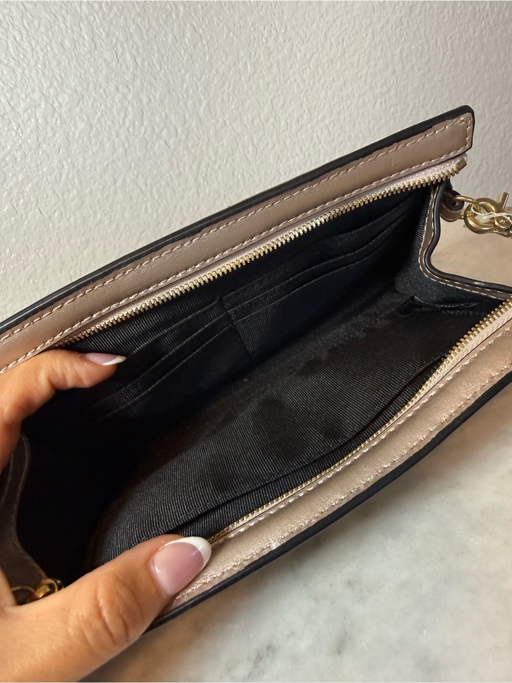 Zac Posen Metallic Champagne Gold Clutch with Gold Hardware - Picture 7 of 8